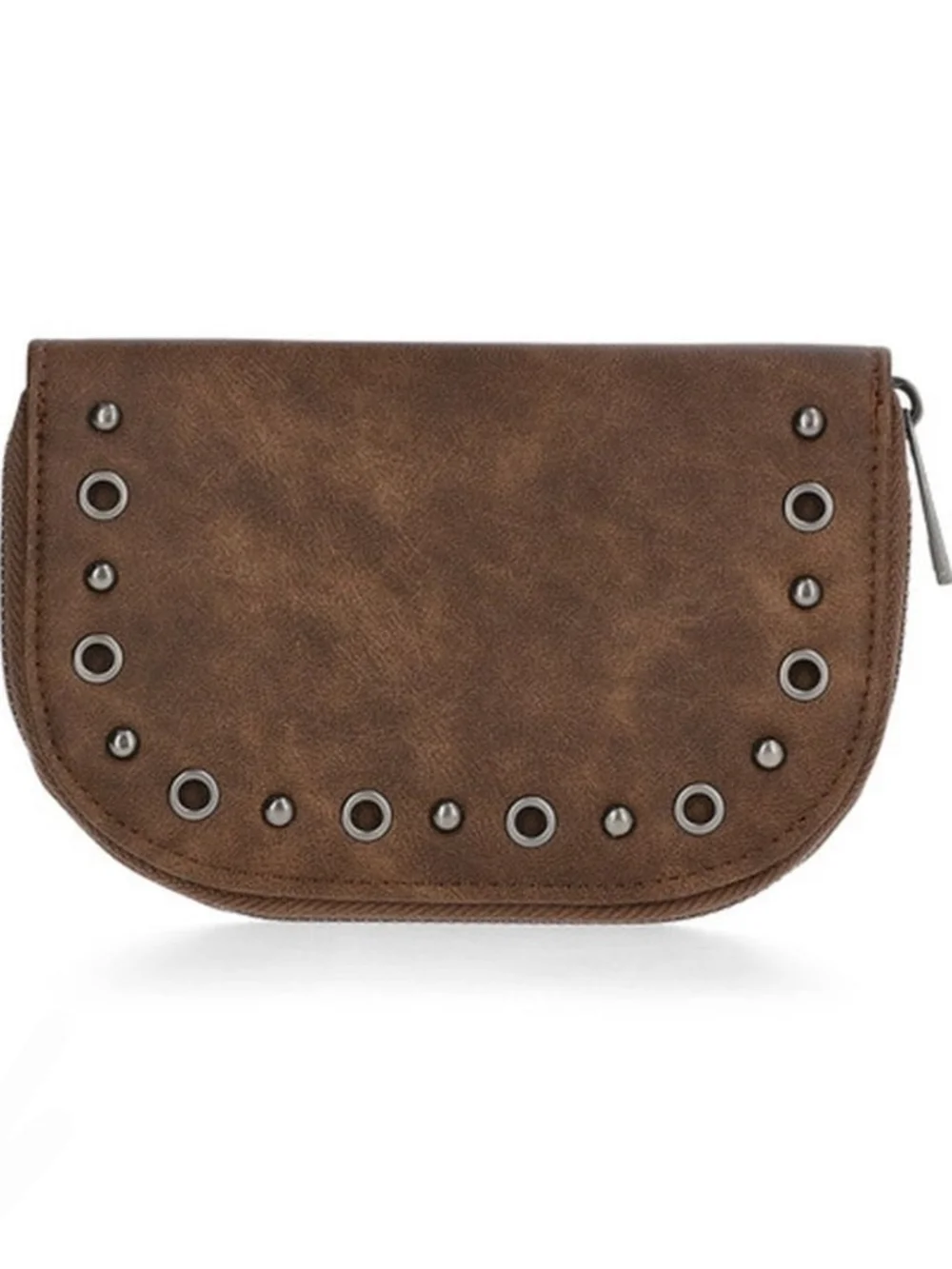 No Boundaries Women's Fashion Moto Rounded Wallet In Brown  NWT
